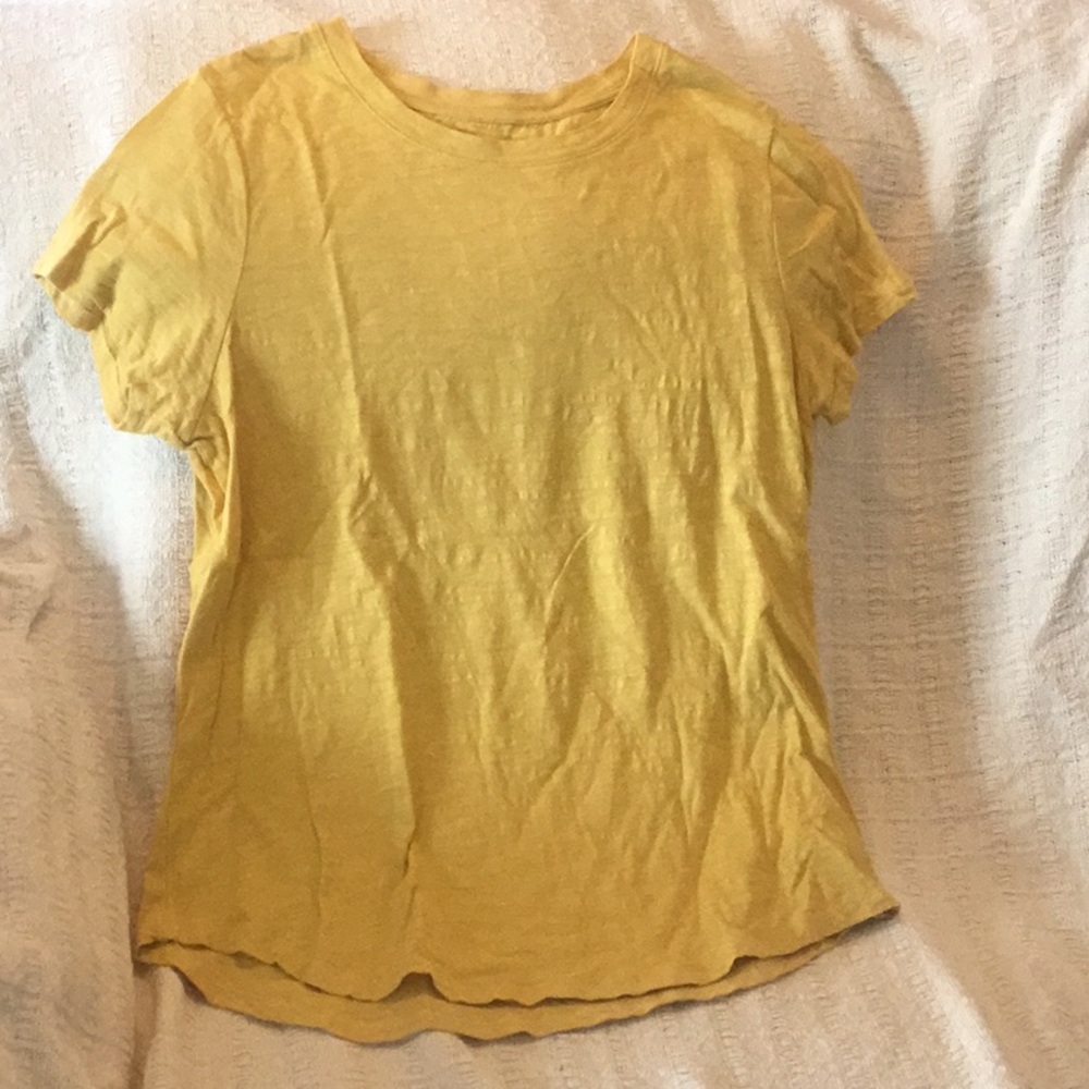 Yellow Fitted Crew Neck Short Sleeve Tee old navy